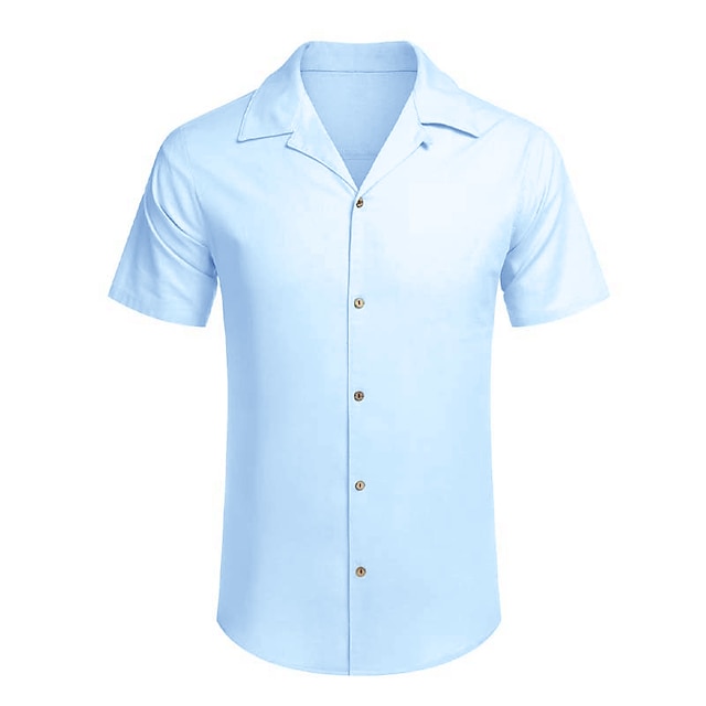 Men's Button Up Shirt Summer Shirt Beach Shirt Camp Collar Shirt Cuban ...