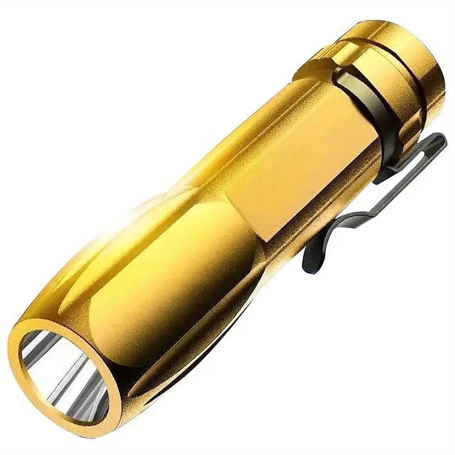  1pc mini lampe de poche lumineuse led portable avec charge rapide usb résistant à l'eau pour la randonnée en plein air la nuit