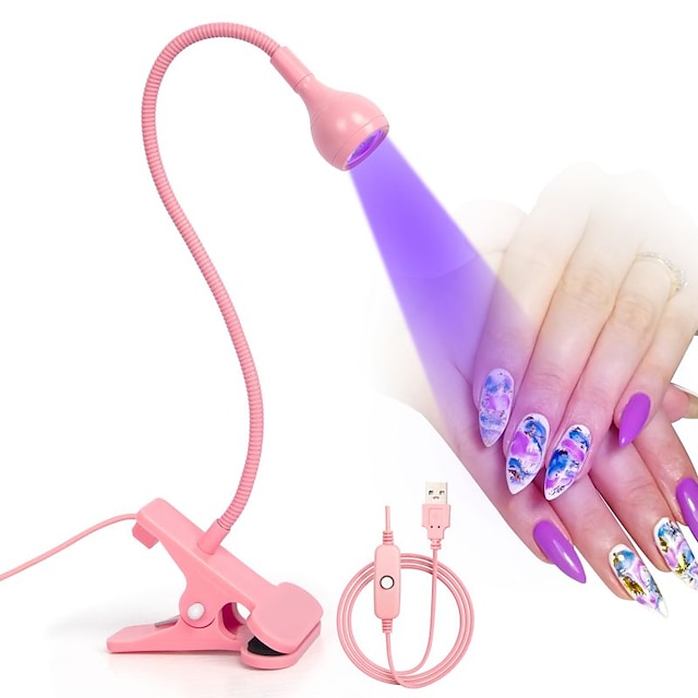  Mini UV Led Nail Lamp Ultraviolet Lights Dryer Ongles Lampe Flexible Clip-On Desk USB Gel Curing Manicure Pedicure Salon Tools