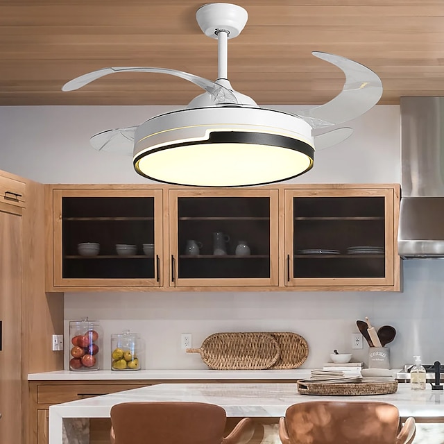  ライトサークルデザインアプリを備えたシーリングファン& リモコン 108 センチメートル調光可能 6 風速モダンな天井ファン寝室、リビングルーム、小部屋 220-240v