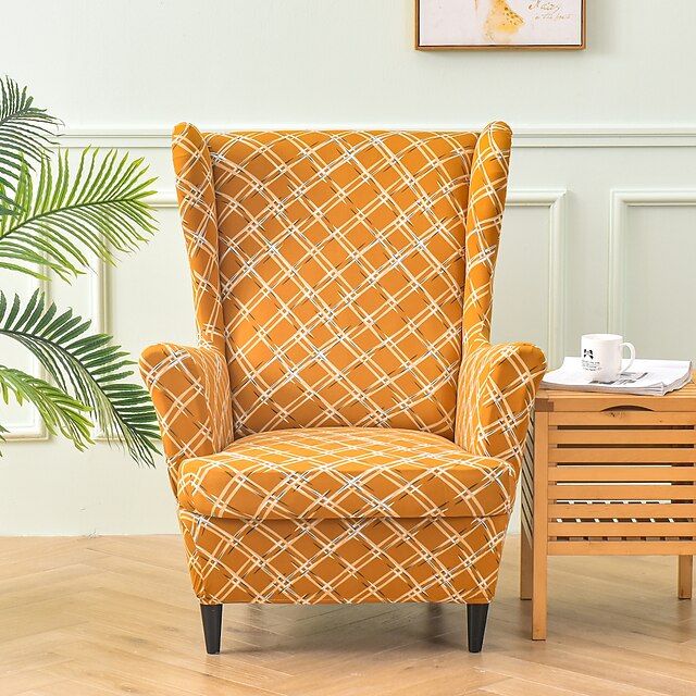 Stretch Wingback Chair Cover Wing Chair Slipcovers with Seat Cushion