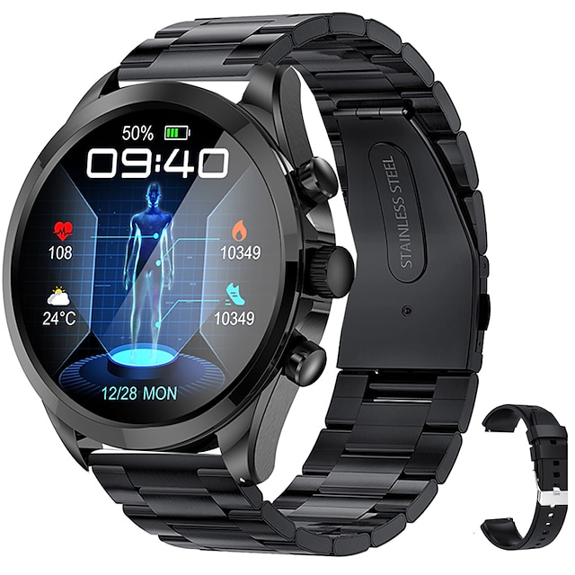  iMosi ET440 Slimme horloge 1.39 inch(es) Smart horloge Bluetooth ECG + PPG Temperatuurbewaking Stappenteller Compatibel met: Android iOS Dames Heren Handsfree bellen Waterbestendig Mediabediening IP68