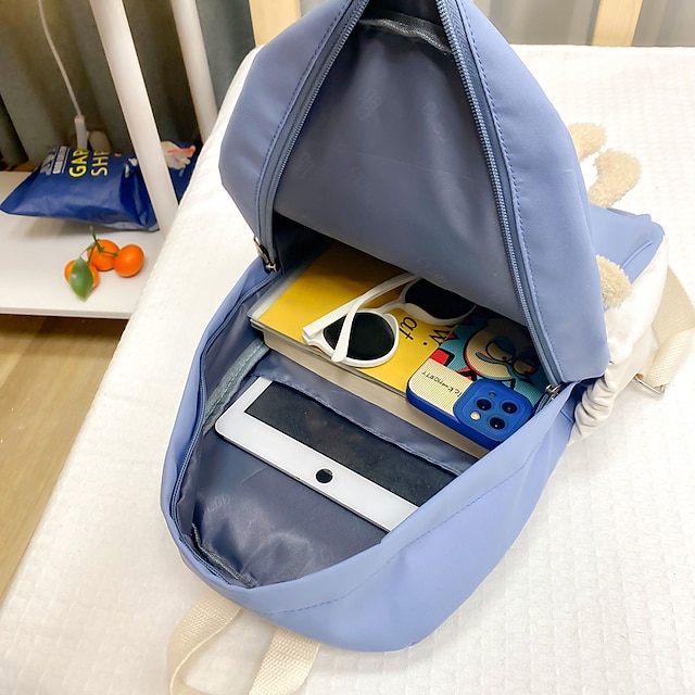  Kid's Backpack Mini Backpack Daily Cartoon Nylon Lightweight Zipper Black Pink Blue