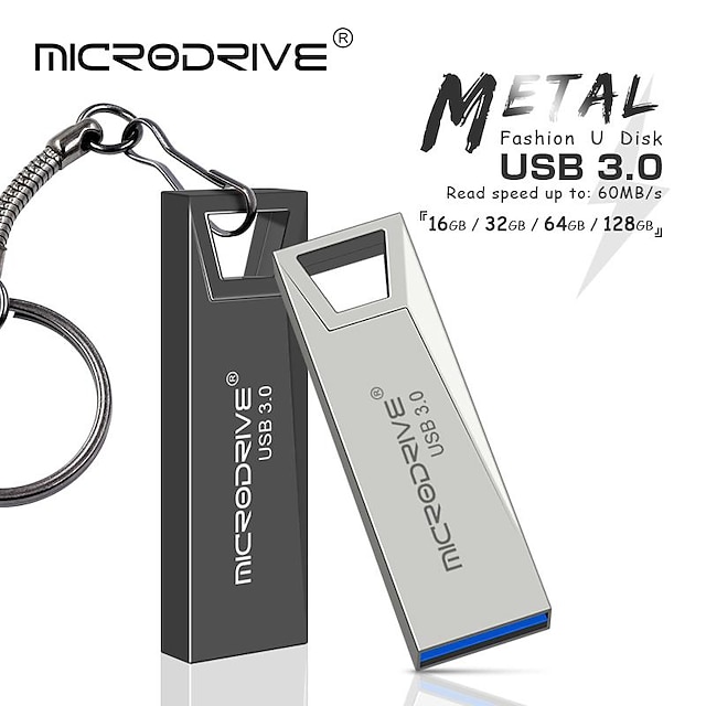  Pendrive de alta velocidade usb 3.0 de metal 32 gb 64 gb 128 gb à prova d' água caneta drive usb mini sticks de memória com chaveiro