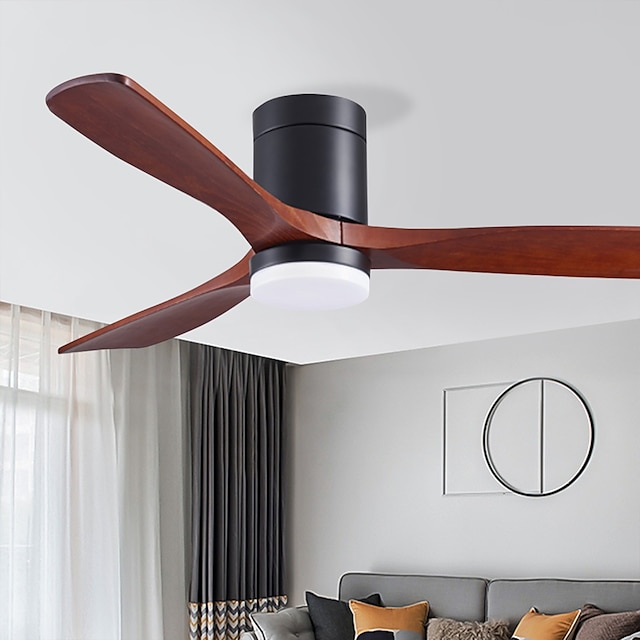  ventilador de techo con aplicación de diseño de círculo de luz& Control remoto de cristal 108cm regulable 6 velocidades de viento ventilador de techo moderno para dormitorio, sala de estar,
