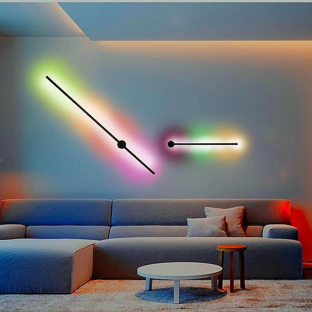  rgb dæmpbare væglamper strip design led indendørs væglamper med fjernbetjening 60/80/100cm farverig farveskiftende lyssøjle, stemningslys til soveværelse 110-240v