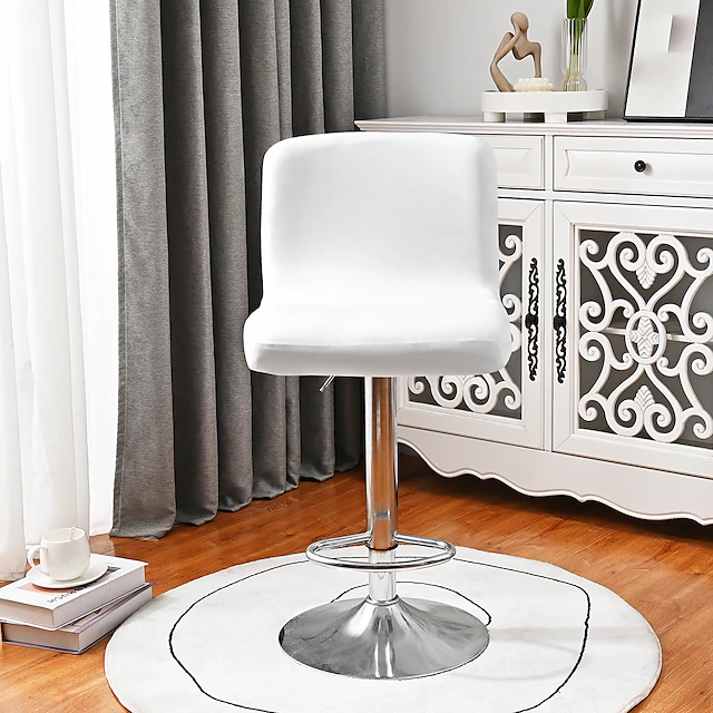 Stretch Bar Stool Cover Pub Counter Stool Chair Slipcover Square Swivel Barstool Chair Cover for Dining Room Cafe Seat Cover Protectors Non Slip with Elastic Bottom 51
