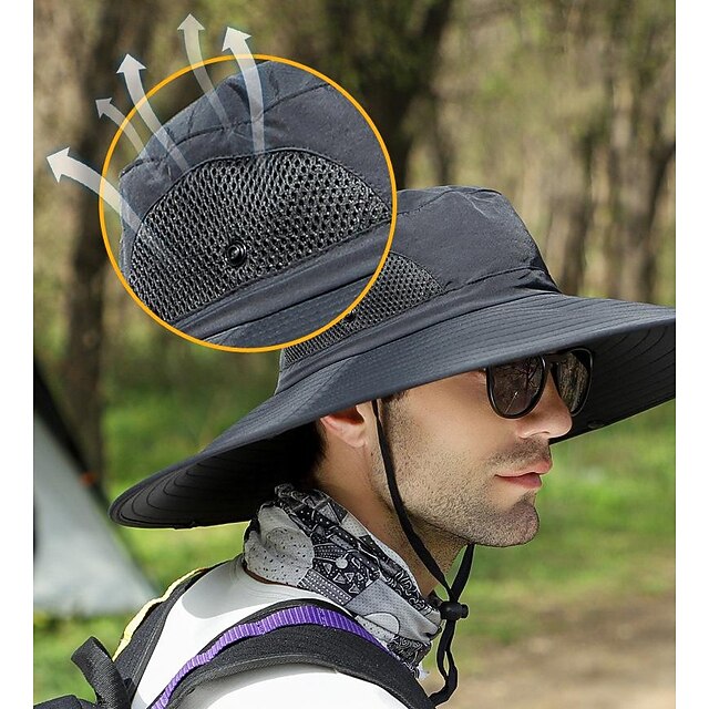 Men's Sun Hat Bucket Hat Fishing Hat Hiking Hat Wide Brim Outdoor