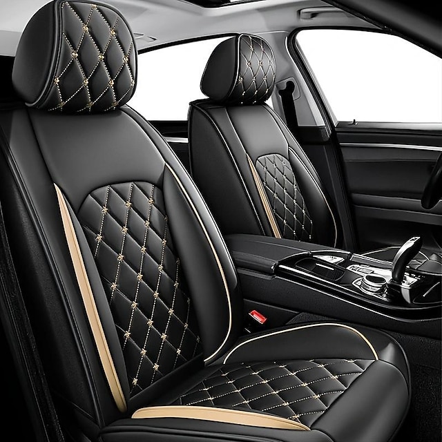  ulepsz swój pojazd za pomocą 1 szt. luksusowego pokrowca na siedzenia samochodowe - poszewki na poduszki na siedzenia samochodowe premium ze skóry na przód &tylne siedzenia!