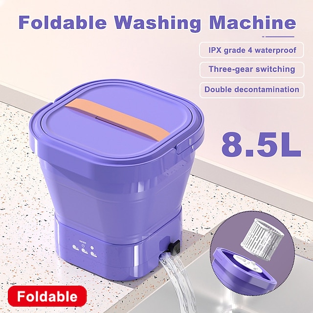  8.5L Big Capacity Foldable Washing Machine Portable Mini Socks Underwear Panties Washing Machine 3 Models With Spinning Dry