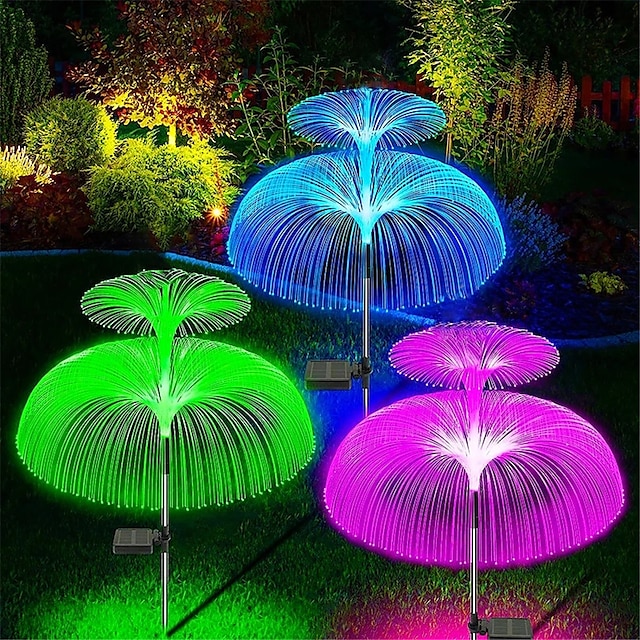  2pcs 1PC 1 W Solar Powered Waterproof Decorative LED Solar Lights Pathway Lights & Lanterns 1.2 V Multi Color 20 Outdoor Lighting Swimming pool Courtyard LED Beads Christmas New Year's