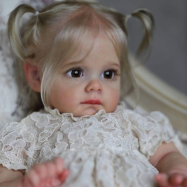  22 inch Reborn Doll Baby & Toddler Toy Reborn Toddler Doll Doll Reborn Baby Doll Baby Baby Girl Reborn Baby Doll Newborn lifelike Gift Hand Made Non Toxic Vinyl W-2142JS with Clothes and Accessories