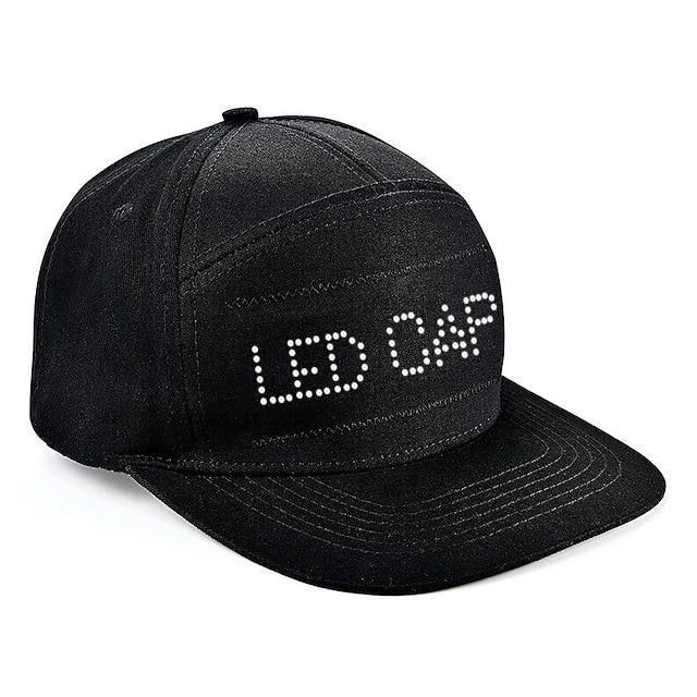  LED Costume Hats LED Caps Display   APP Programmable LED Message Display Hats Luminous Flashing Baseball Cap Cool Party Hat Messages Scrolling LED Hats And Caps