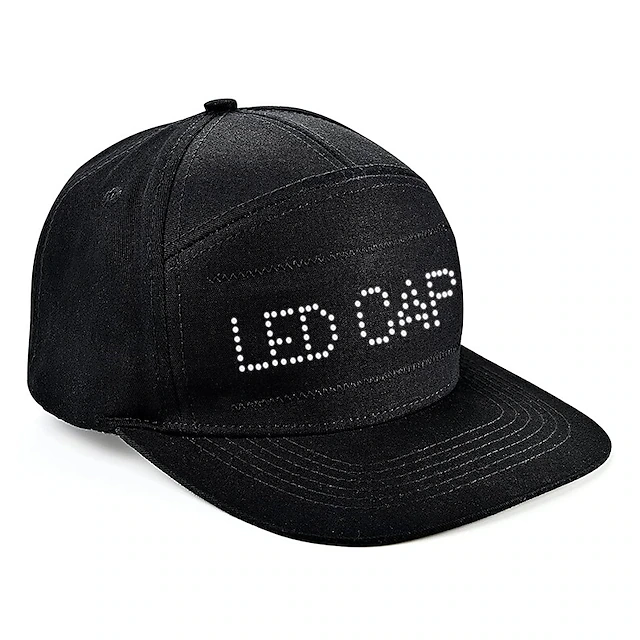 LED Costume Hats LED Caps Display APP Programmable LED Message Display Hats Luminous Flashing Baseball Cap Cool Party Hat Messages Scrolling LED Hats And Caps 8