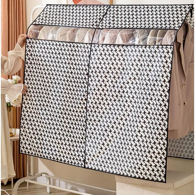 STORAGEIDEAS Garment Bags For Hanging Clothes - Long Dust Cover With Clear Window, Beige, 1 Pack - View #2
