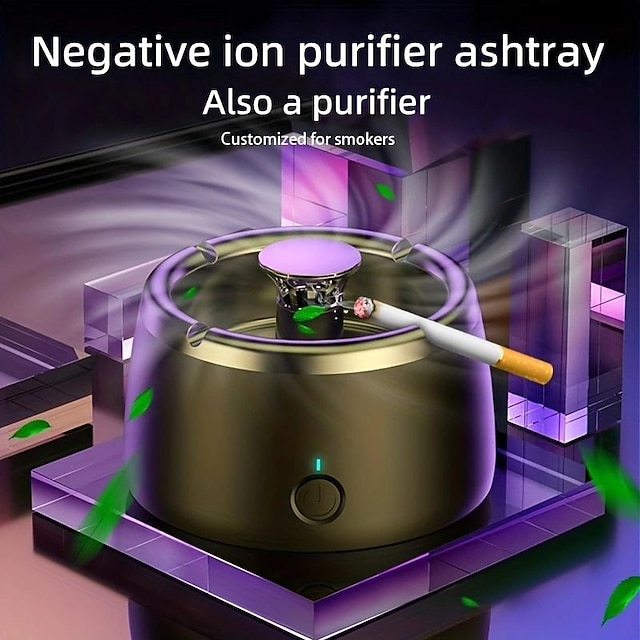  Air Purifier Multifunctional Negative Ion Smokeless Ashtray Air Purifier Ashtray With Filter Gift Ashtray For Home Living Room USB Charging Recommended For Smokers