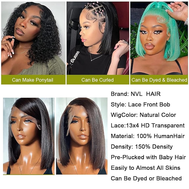 human #hair bob wigs for black women 150 density, goody #hair ties ponytail  with balls, affordable #hair s…