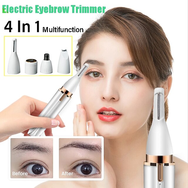  Portable 4 in 1 Electric Epilator Women Eyebrow Nose Lady Trimmer Facial Hair Removal Face Body Painless Female Shaver Depilator