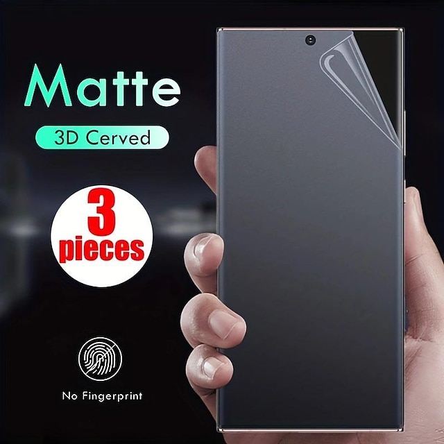  3 pièces Protection d'écran Pour Samsung Galaxy S25 Ultra S25 Ultra Plus S24 Ultra Plus S23 S22 S21 S20 Plus Ultra S10 Hydrogel TPU Mat Anti-bulles Anti-empreintes Extra Fin Anti-rayures