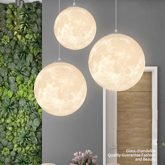  LED Pendant Lights Moon Design Acrylic Kitchen Island 10
