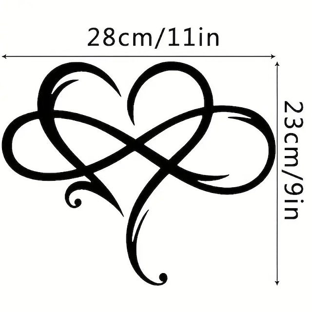 1pc Infinity Heart Black Metal Wall Art Heartshaped Metal Wall Decor