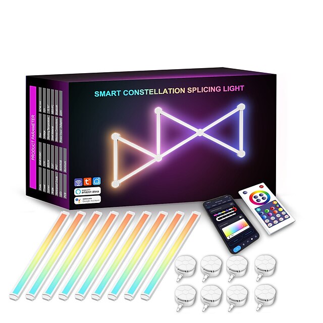  RGB LEDスマートライトイリュージョンインテリジェントスプライシングライトDIY屋内装飾雰囲気ライトEスポーツLED音声制御音楽装飾