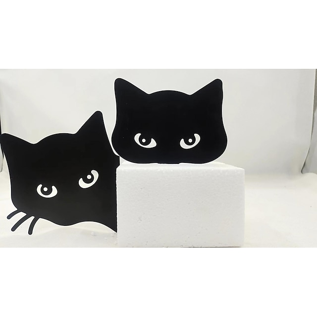  2pcs sagoma gatto che fa capolino in metallo plug-in giardino cortile arte halloween arredamento fattoria decorazioni per la casa ornamenti per esterni arredamento cortile prato regalo ideale per gli