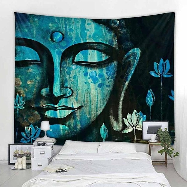  Buddha Hanging Tapestry Buddhism Wall Art Large Tapestry Mural Decor Photograph Backdrop Blanket Curtain Home Bedroom Living Room Decoration