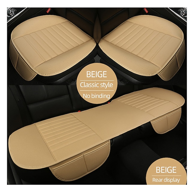  1PC/3PCS Car Seat Covers Breathable PU Leather Cars Seat Cushion Automobiles Seat Protector Universal Car Chair Pad Mat Auto Accessories