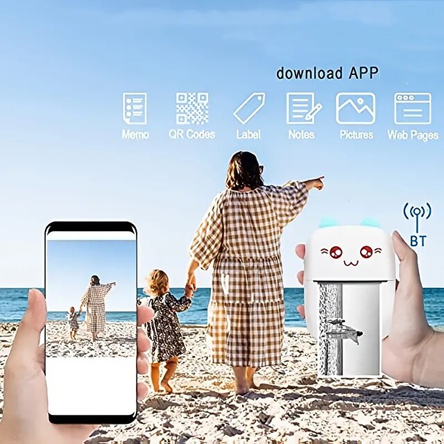  مدمجة ومريحة: طابعة حرارية لاسلكية محمولة 1 قطعة للطباعة أثناء التنقل