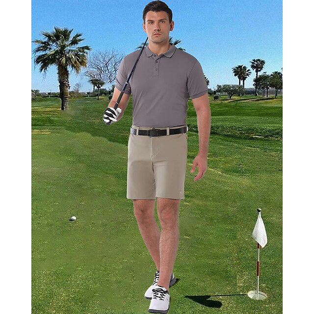 Men's Golf Shorts Dark Grey Black Sun Protection Shorts Bottoms Golf