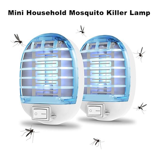  Bug zapper indoor, piège à mouches pour l'intérieur, tueur de moustiques électronique avec lumières bleues pour le salon, la maison, la cuisine, la chambre, la chambre de bébé, le bureau (2 paquets)