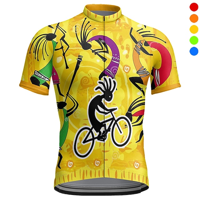  21Grams Homens Camisa para Ciclismo Manga Curta Moto Blusas com 3 bolsos traseiros Ciclismo de Montanha Ciclismo de Estrada Respirável Secagem Rápida Pavio Humido Tiras Refletoras Amarelo Vermelho