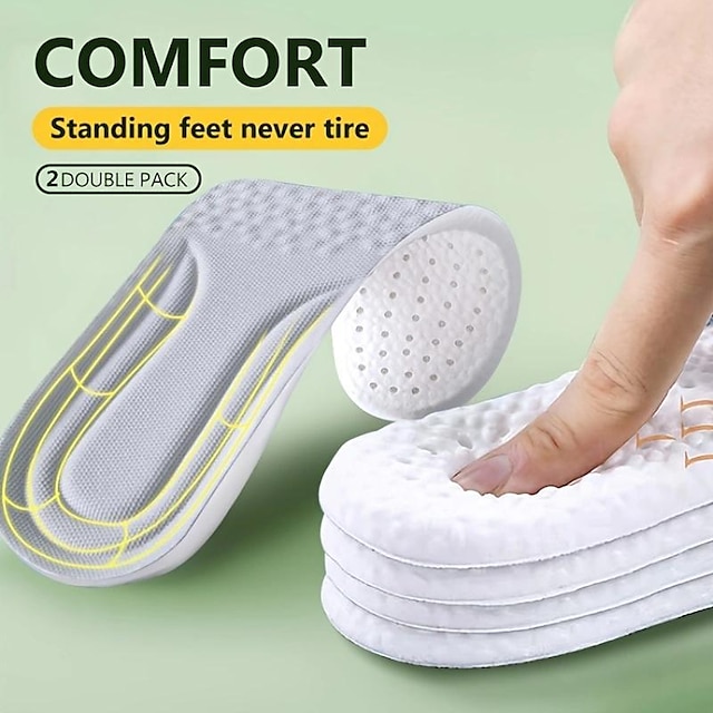  1 par de palmilhas esportivas de espuma viscoelástica ortopédica para sapatos sola almofada absorvente de choque respirável desodorização almofada macia eva