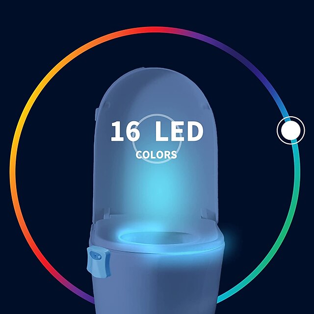 Toilet Night Light Bathroom LED Toilet Seat Bowl Motion Activated