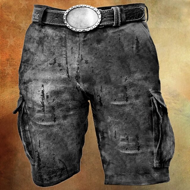 Men's Cargo Shorts Shorts Hiking Shorts Multi Pocket Plain Wearable