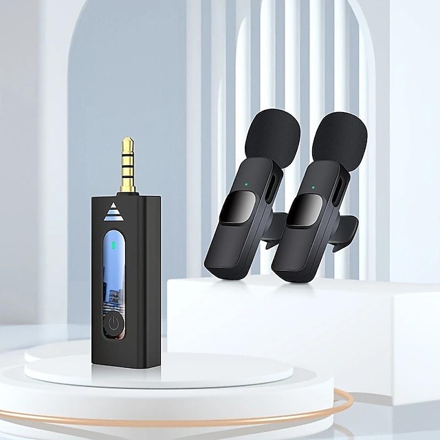  trådløs lavaliermikrofon for 3,5 mm smarttelefon plug and play minimikrofon for live streaming spillopptak automatisk støyreduksjon