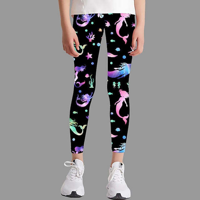  Girls' 3D Graphic Leggings Summer Spring Active Cute Streetwear Polyester Kids 3-12 Years Outdoor Street Sport Slim