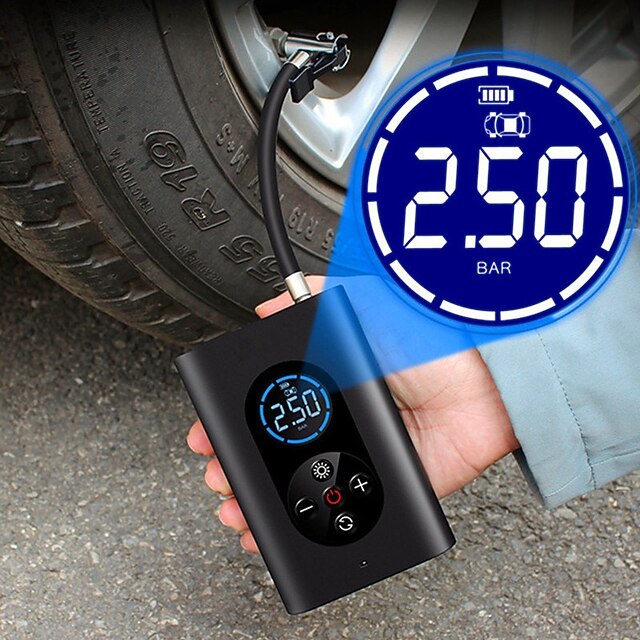 LCD Digital Portable Car Air Compressor Wireless Tire Inflator Air Pump