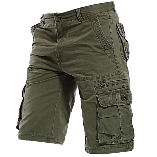 Men's Cargo Shorts Hiking Shorts Zipper Pocket Flap Pocket Plain ...