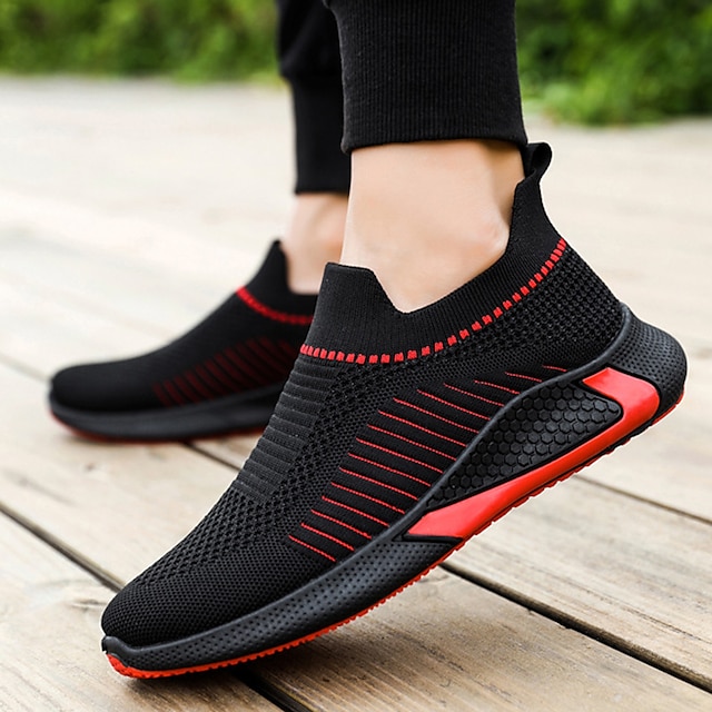 Men's Running Shoes Slip On Running Shoes Cushioning Breathable Light ...