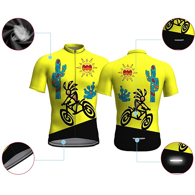 Men's Cycling Jersey Short Sleeve Bike Jersey Top with 3 Rear Pockets