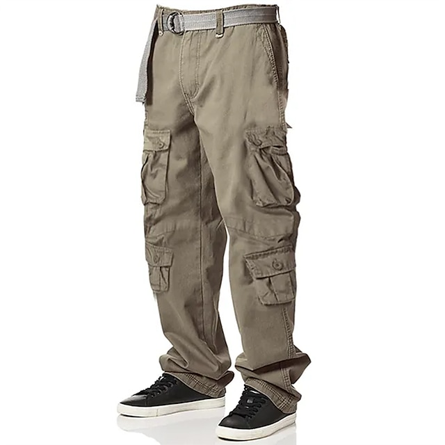  Men's Cargo Pants Cargo Trousers Work Pants Plain 8 Pocket Comfort Breathable 100% Cotton Outdoor Daily Going out Fashion Casual Army Yellow Black