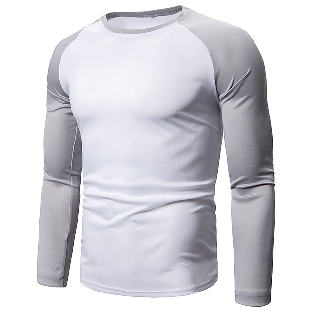  Bărbați Tricou Tee Top Tricou cu maneca lunga Manșon Lung Stil Nautic Vară Bloc Culoare Mânecă Raglan Modă Designer De Bază Peteci Vacanță Stradă Ieșire Negru Alb Gri Deschis Top tricou pentru bărbați