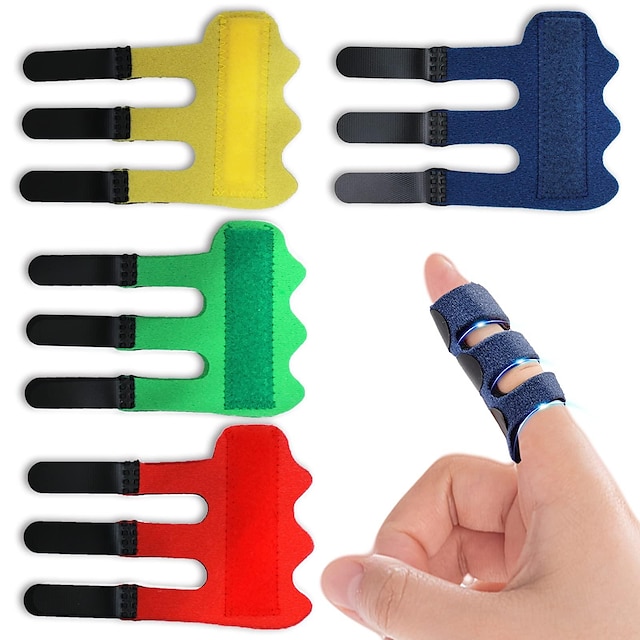  1 peça de tala de dedo de gatilho atualizada: suporte de braçadeira de dedo de gatilho com 3 cintos de fixação ajustáveis, alisador de dedo para meio/anel/índice/mindinho/polegar, adequado para