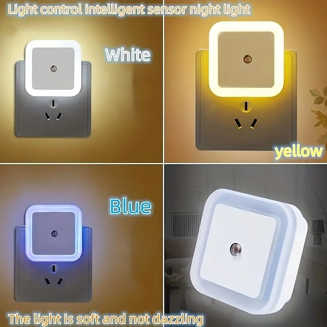  Auto-Sensing Touch Night Light for Baby Room Bedroom Corridor Bedside Light Control Intelligent Sensor Mini Square Lamp US Plug EU Plug