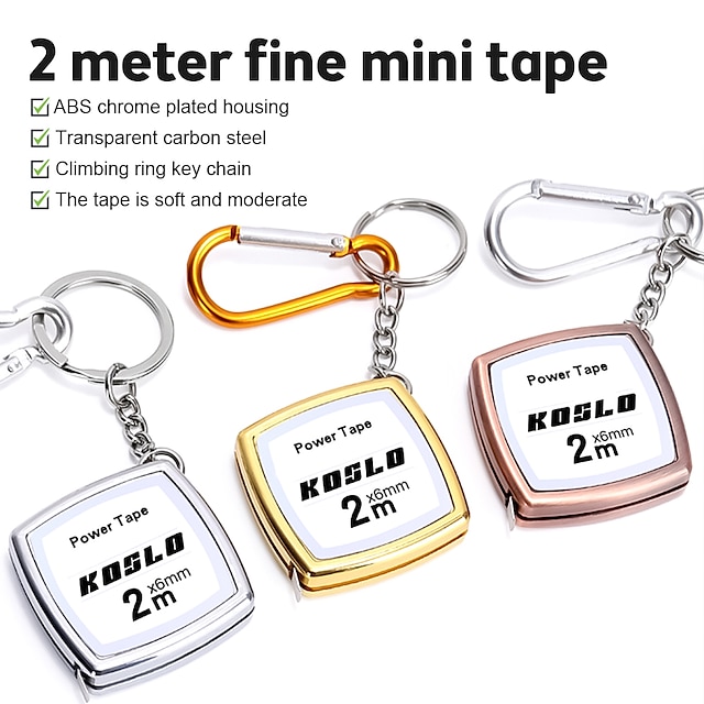  2M Measure Tape Keychain Roulette Retractable Ruler Measuring Instruments Construction Tools Pocket Centimeter Woodworking Ruler