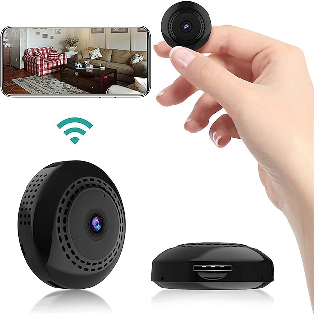  Mini câmera wifi câmeras ip sem fio para vigilância de segurança doméstica com vídeo 1080p pequena babá portátil com aplicativo de telefone detecção de movimento visão noturna para câmera pequena