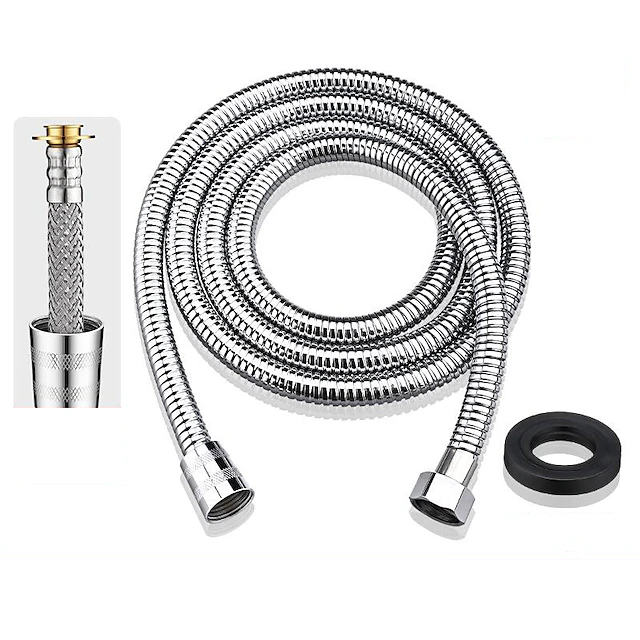 Shower Hose Stainless Steel for Hand Held Shower Heads 59-79 Inches, G1/2 Threaded Insert and Nut, Universal Shower Hose Replacement Handheld Shower Tube 19