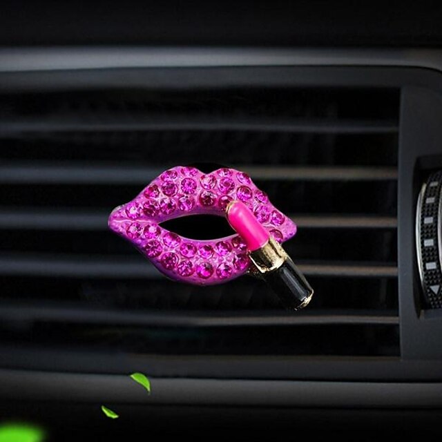  rossetto carino a forma di labbro trapano auto profumo deodorante per auto diffusore di profumo per auto clip di sfiato profumo accessori aromatizzanti per auto decorazione dell'automobile zucca